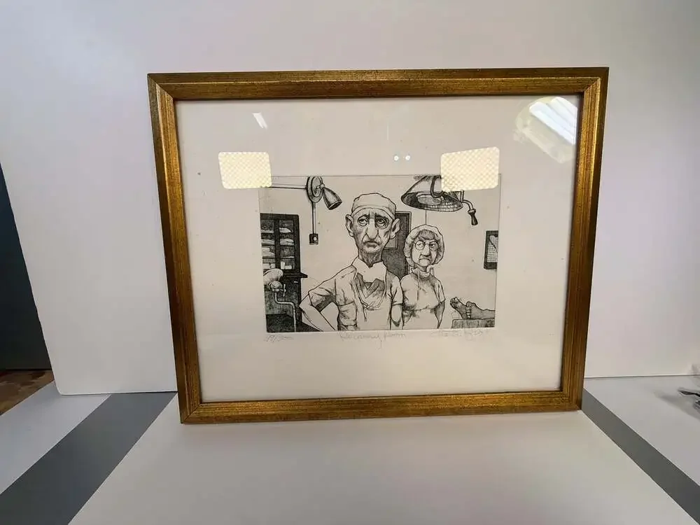 Charles Bragg Limited Edition Etching 'Recovery Room' 99/300 Framed Art